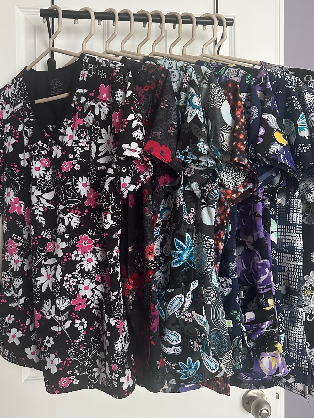 Set of 10 Medical Scrub tops Size Small mostly